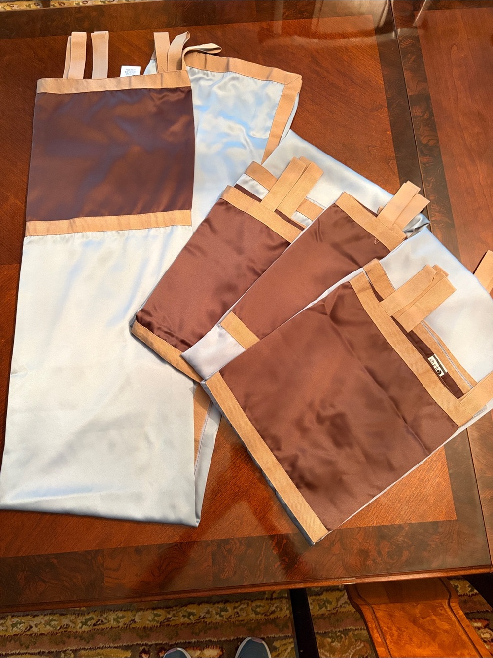 jCPenney Home Collection Brown and Soft Blue Curtain Panels.